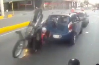 Two police officers on motorcycle crashed hard 