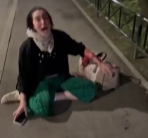 Arms Bleeding—Female Broken Record Cut by Russian BF