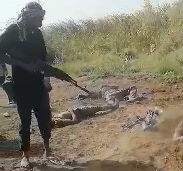 Beaten and executed by residents.