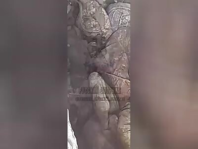 Entrenched Ukrainians after Russian assault.