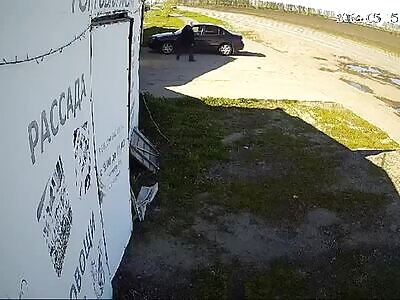 Car Flies At Great Speed Into Parked Passenger Car