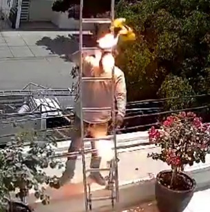 Man is electrocuted when touching high voltage cables 