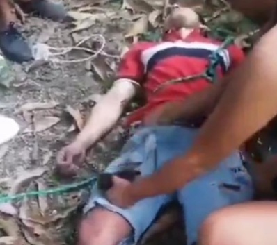 Depressed Young man hang himself in forest