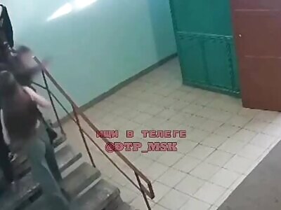 Drunken party at the entrance