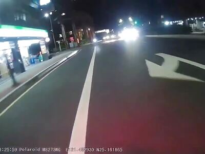 Speeding Car Ploughs Through Biker