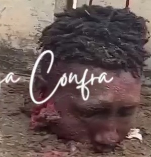 Shopped off head of Rival butchered by the BLACK AXE GANG 