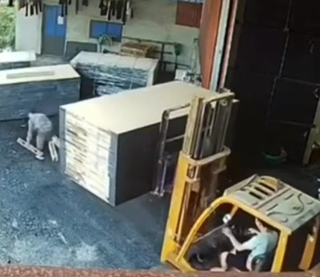 Forklift Driver Drops Load on Co-Worker killing him instantly