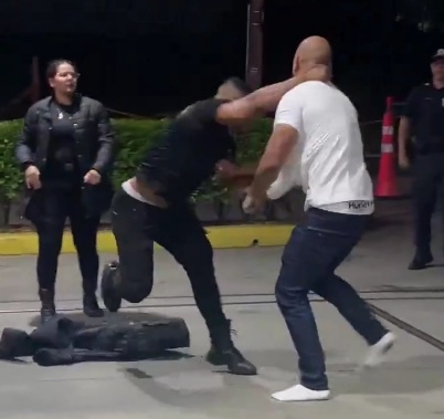 Security guard beat the shit out of loud mouth asshole 