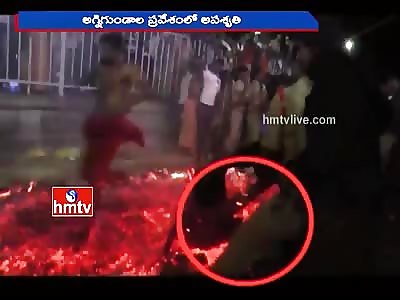 Woman Slips and Falls in Hearth During Festival