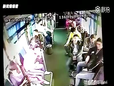 Truck Hits Bus in Brutal Accident (View from Inside the Bus) 