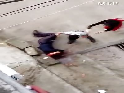 Man's Head Covered in Blood After Brutal Beating