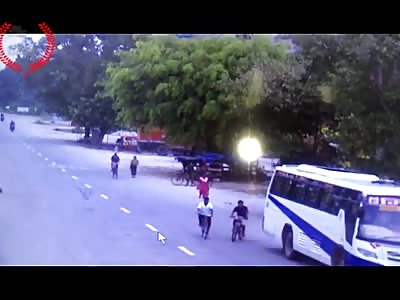 Brutal Accident Between Bike and Bicycle!