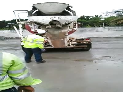 Man's Body Found Inside Cement Truck.