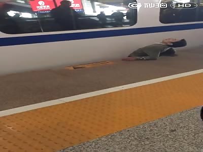 Alive Man Stuck Between Train and Platform
