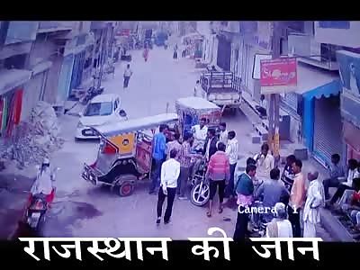 Stone Thrown to a Man's Head During Road Rage Killing Him. Action@ 1:35