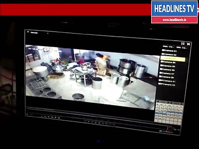 Worker Getting Electrocuted Inside Railway Canteen