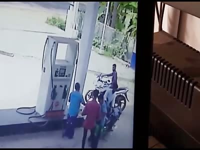 Man Set a Biker on Fire Inside Gas Station During Argument