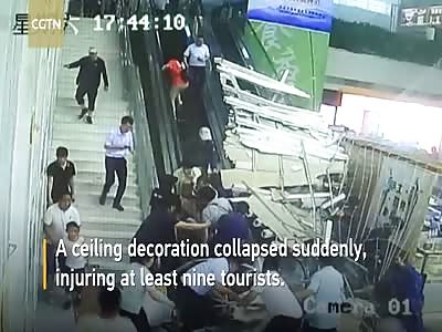 Ceiling Decoration Collapses, Injures Tourists