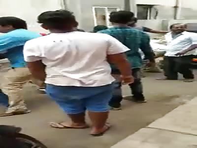 Man Killed in the Street with Stone....Caught on Video 