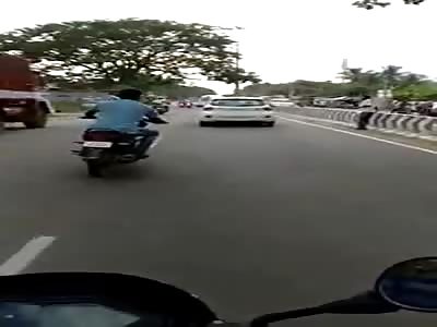 Live Fatal Accident of a Drunk Biker