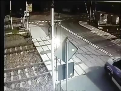 Ambulance Destroyed by Train