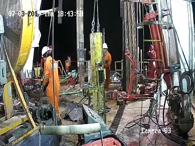 Brutal Accident at the Rig. Skip to :1.15