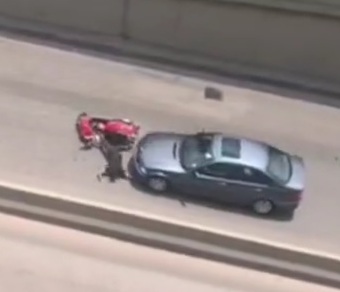 Motorcyclist lost control and crashed by car in Beirut 