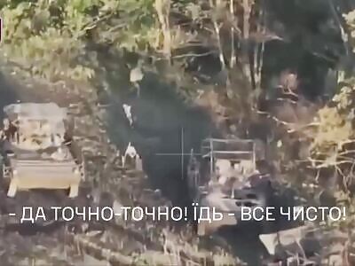 Reckless Russian Demining—4 BMP's Blast in Same Spot