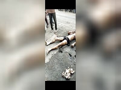 Man carrying petrol bottle on bike get accident