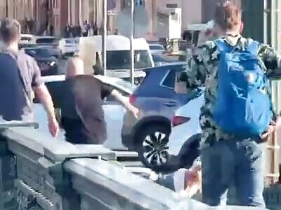 LOL: Dude Fights Couple on a Bridge.