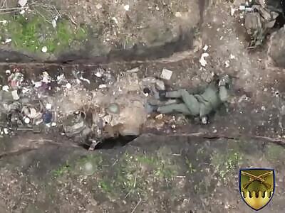 russian blows himself up with a grenade after several drone hits