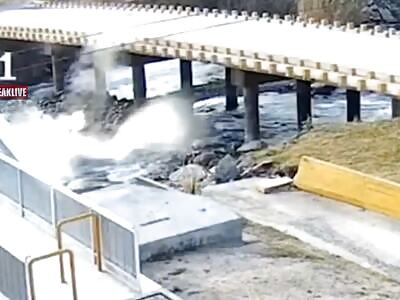 Distracted Female Driver takes a Plunge