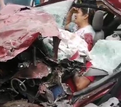 Driver dead and one seriously injured after car crashed into bus