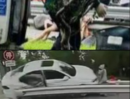 Woman on moped crashed dead by out of control car 