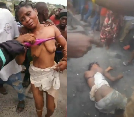 Woman Alleged Kid Kidnapper Stripped and Beaten by Crowd