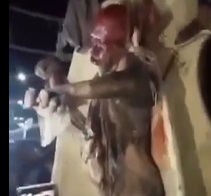 Skinned And Crucified Hindu In Bangladesh (Different Angle)