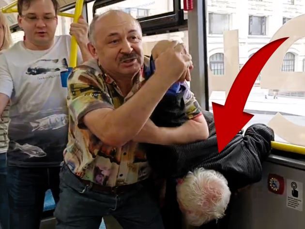 Adults on Bus Attack 87 y/o Russian for 'Defaming Wagner'