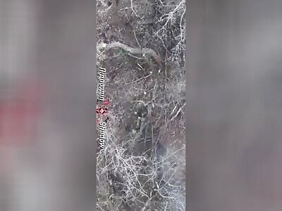 40 mm bullet destroys the buttock of a Russian soldier