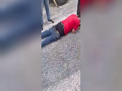 Truck driver punished with blows