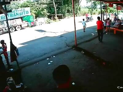 Biker Hits Truck & Impaled By His Mirror