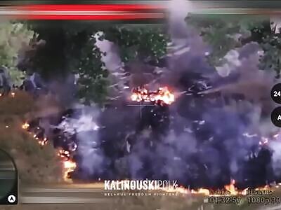 Kastuś Kalinoŭski Regiment destroyed Enemy ATV Carrying Fuel