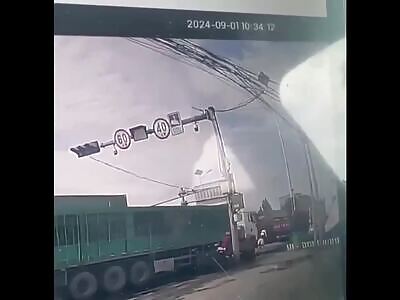 Cyclist Splattered By Truck