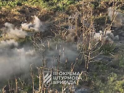 FPVs and artillery wiped out a group of Russians