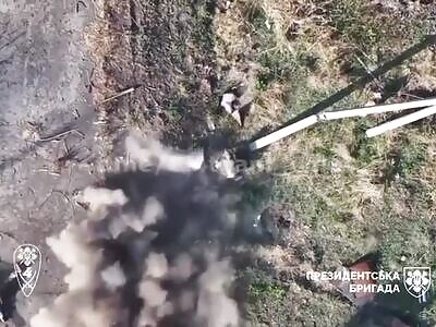 Russian Tries To Squeeze Into Pipe But Fails And Is Hit By Grenades