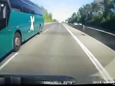 Bus runs someone over