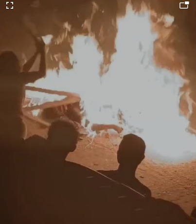 (another angle) Brazilian rapist lynched and burned to death