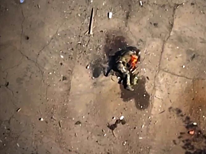 Russian Soldier Caught in Flames Eats a Grenade