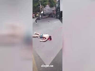 Motorcyclist torn apart with his heart on the road still beating