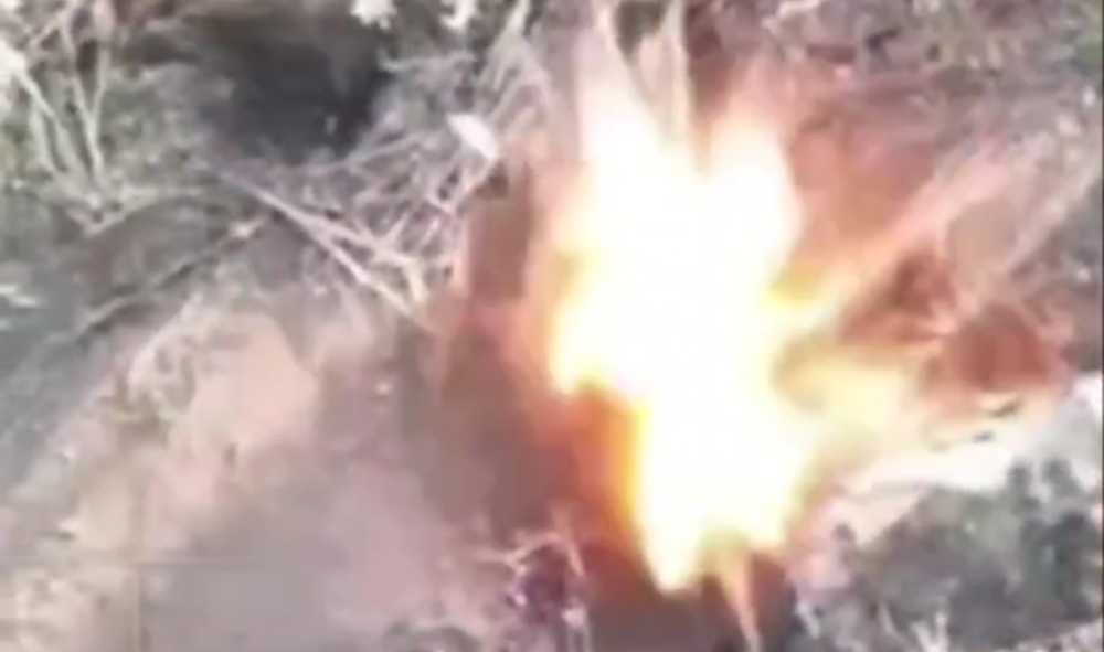 Ukrainian man flies away after direct hit by drone. 