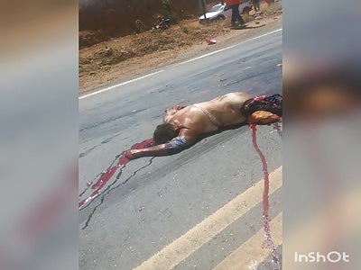 Smashed and exposed in the road